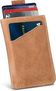 Genuine Leather Card Sleeve Wallet for Men  With Pull Tab for Quick Card Access  - Compare price