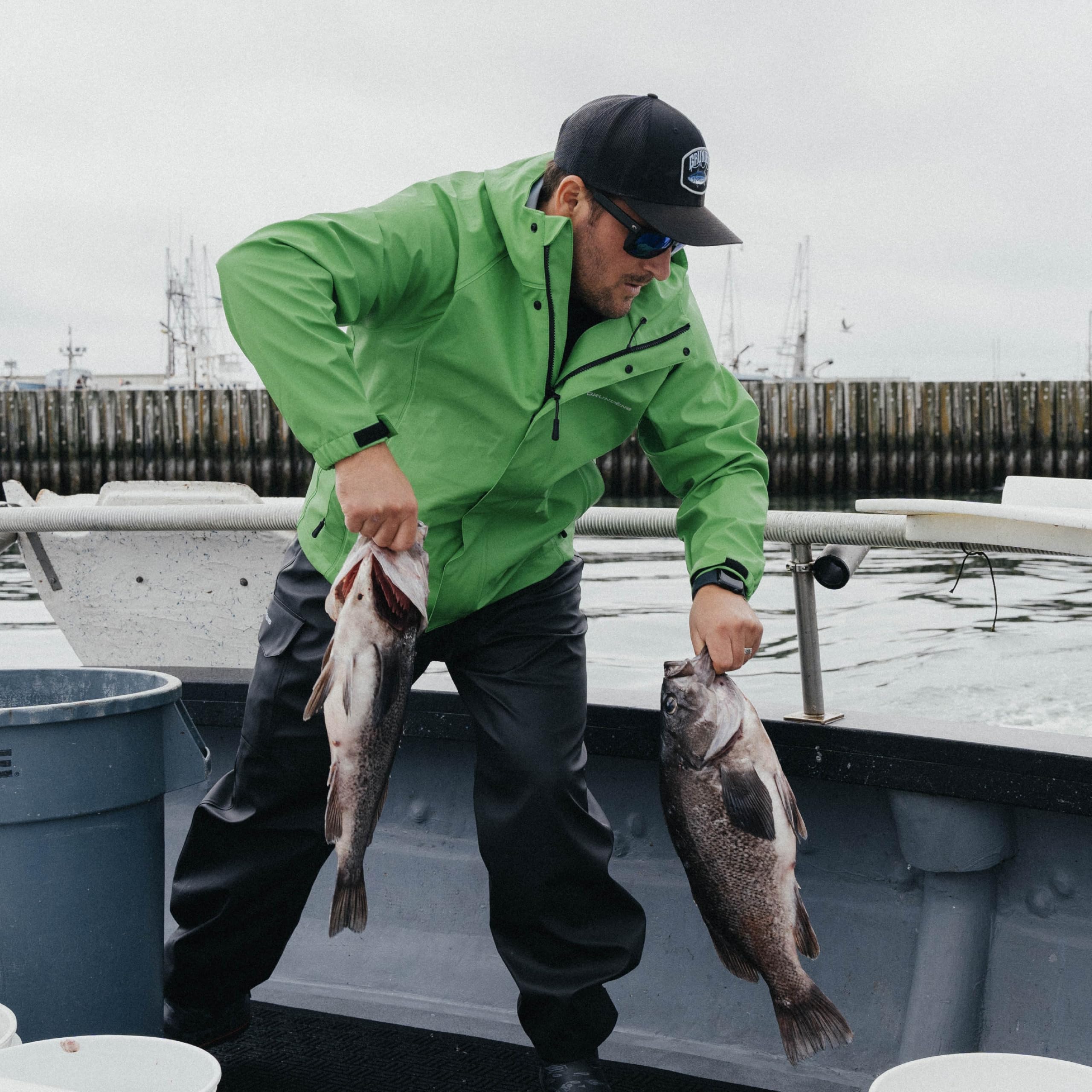 Grundens Neptune Commercial - Chaqueta de pesca para hombre, impermeable, ajustable