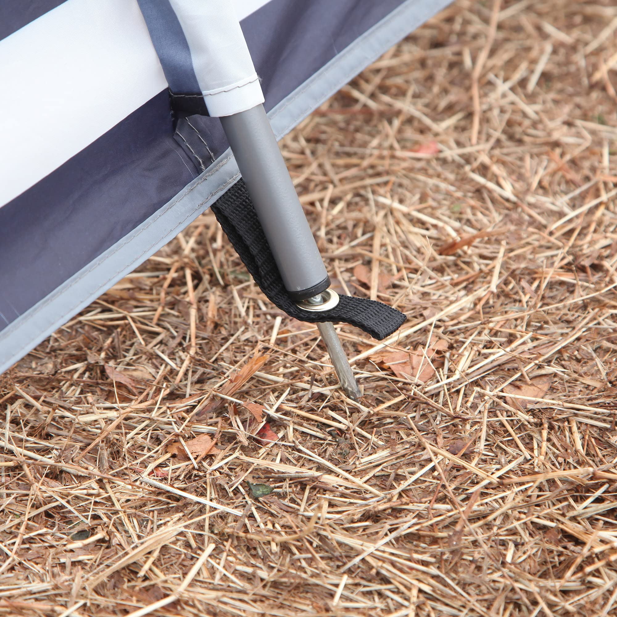 Outsunny Paravent Brise-Vent de Camping Portable Pliable avec Sac de Transport et poteaux en Acier dim. 540 cm x 150 cm Bleu et Blanc