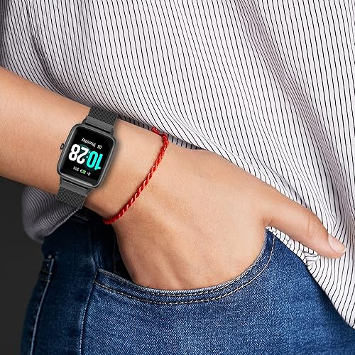 Miniatura 9 de FitTurn Correa delgada compatible con Cubitt CT2CT2S SmartWatch, correa de reloj ajustable de malla de acero inoxidable, correa de repuesto para