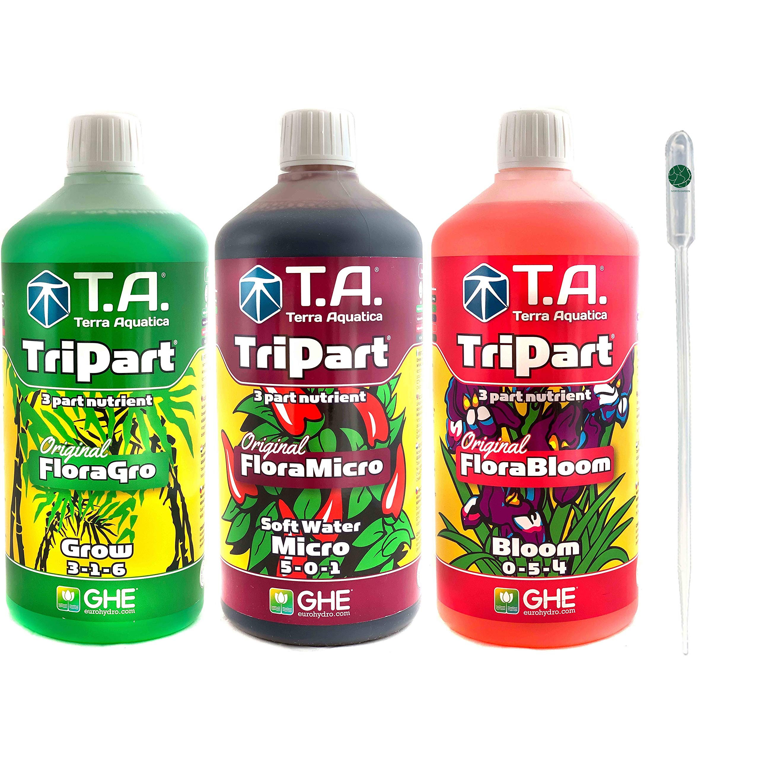 GHE General Europe Hydroponics Terra Aquatica T.A. Unité de 1 litre au choix (Soft Water Set)