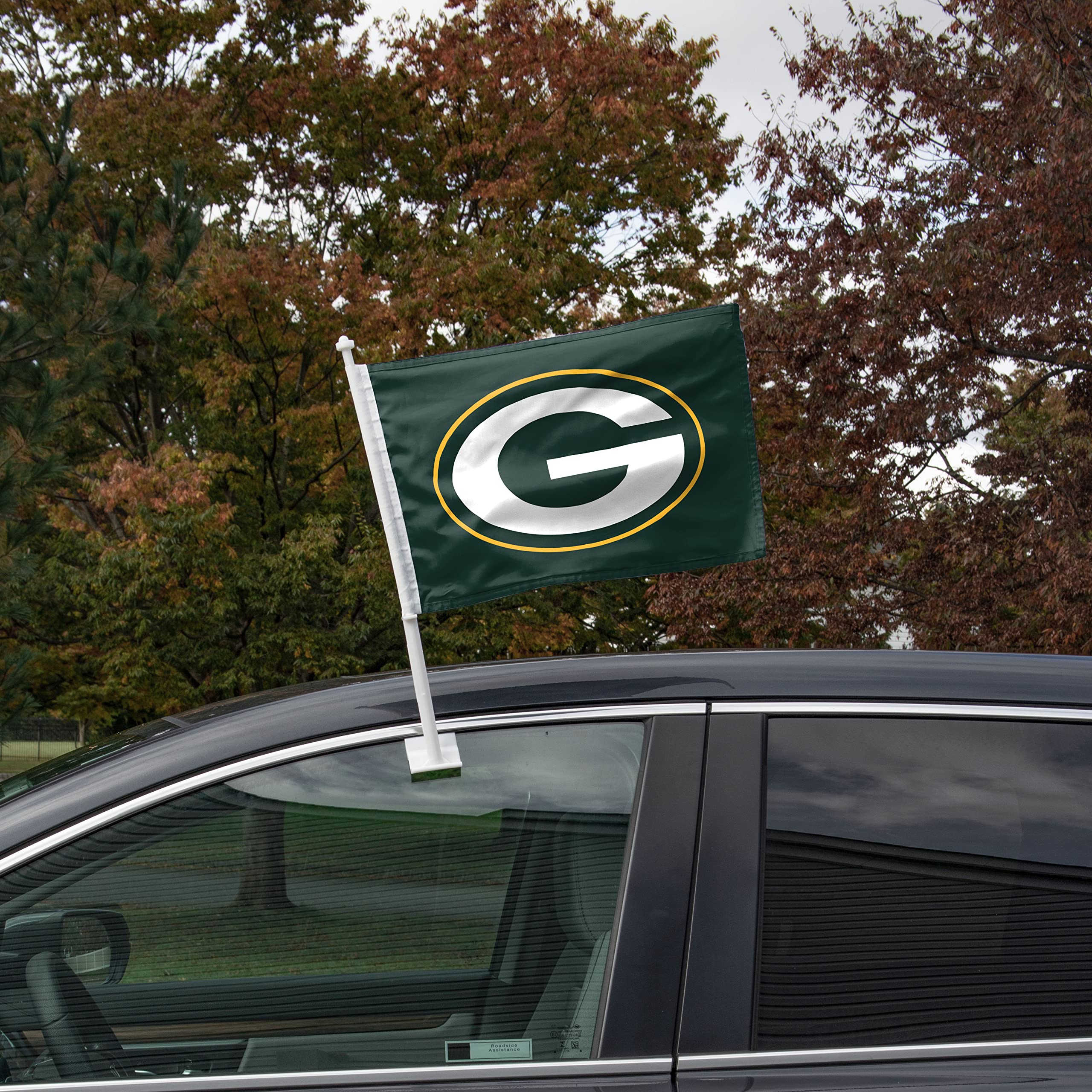 FOCO Green Bay Packers NFL 2 Pack Solid Car Flag