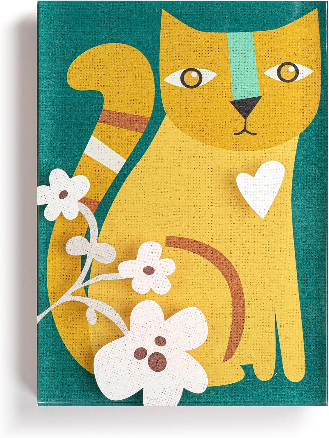 DEMDACO Hanging Tile Wall Art Everyday Home Décor, 5 x 7 Inch Acrylic, Cat Purfect Together