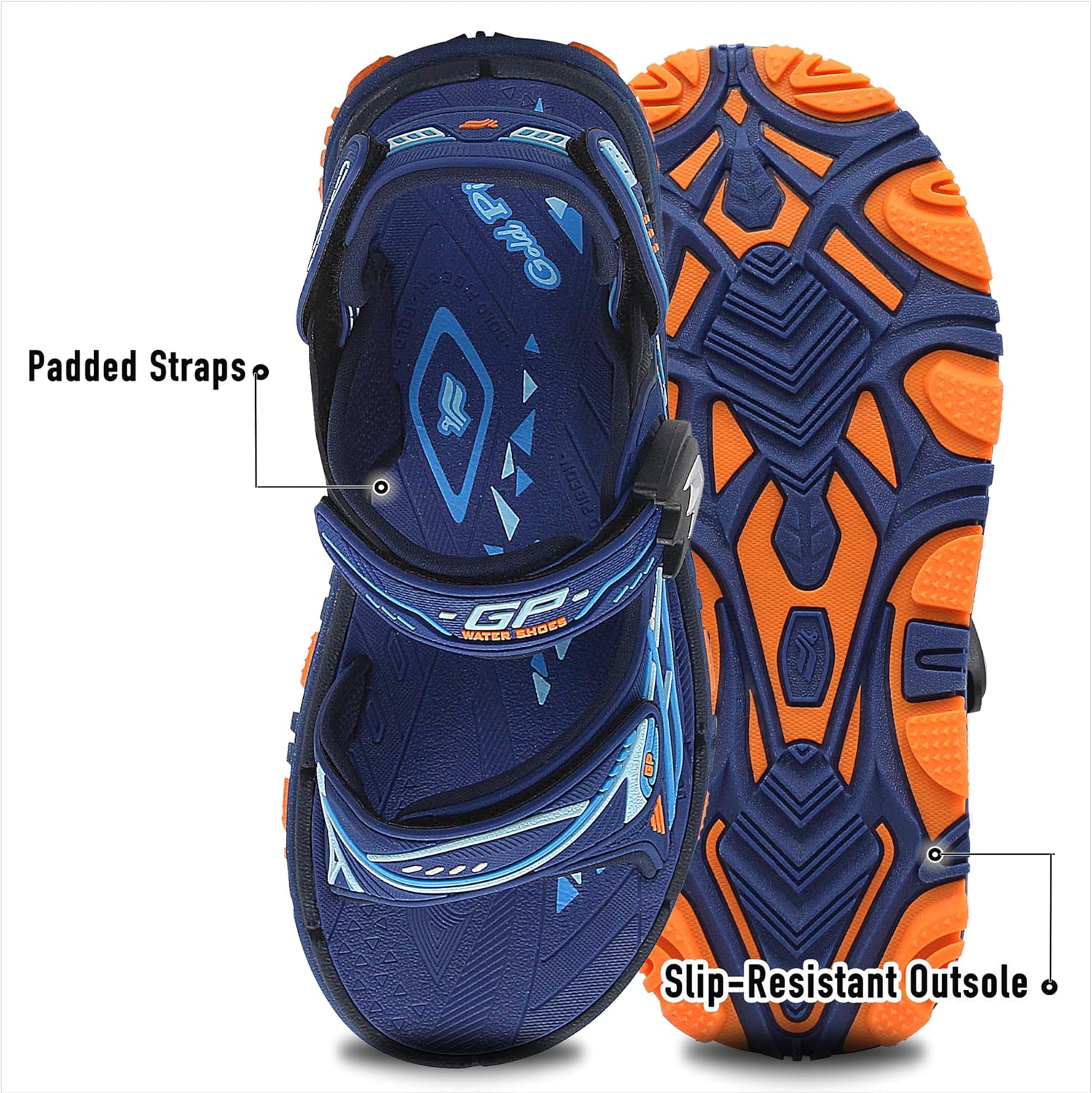Gold Pigeon Shoes Easy SNAP LOCK Outdoor Water Kids Toddler Sandals for Girls & Boys. Everyday, Vocation, Pool, Summer, Beach Essentials.