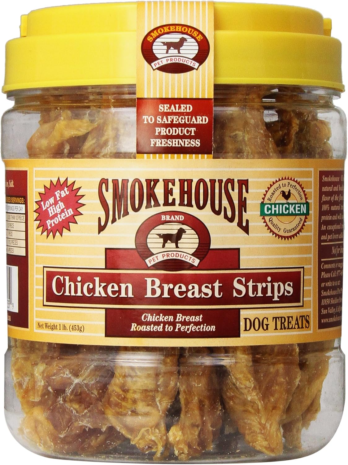 Smokehouse 100-Percent Natural Chicken Breast Strips Dog Treats, 1-Pound