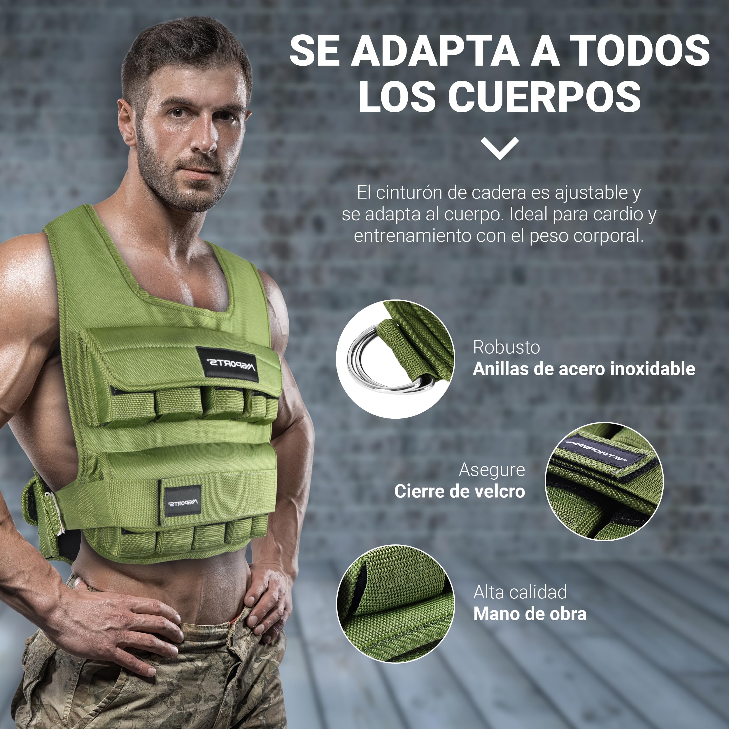 MSPORTS Chaleco con peso de alta calidad para mujeres y hombres, ajustable de 11 a 65 libras, chaleco para correr, chaleco de peso para caminar, chaleco de entrenamiento de estilo táctico para