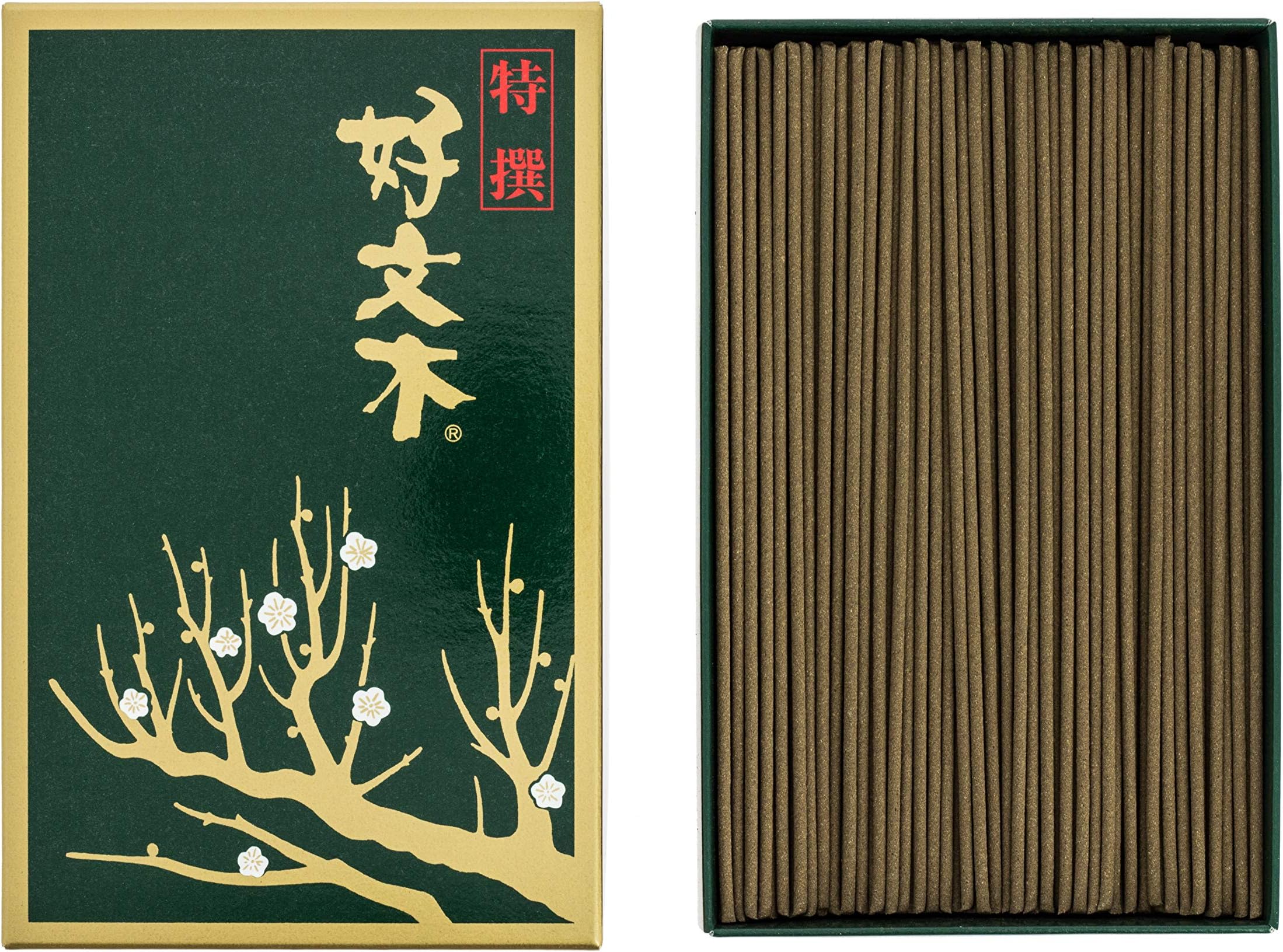 Kobunboku Japanese Incense Tokusen (Premium) Regular Box of 500 Sticks, Black