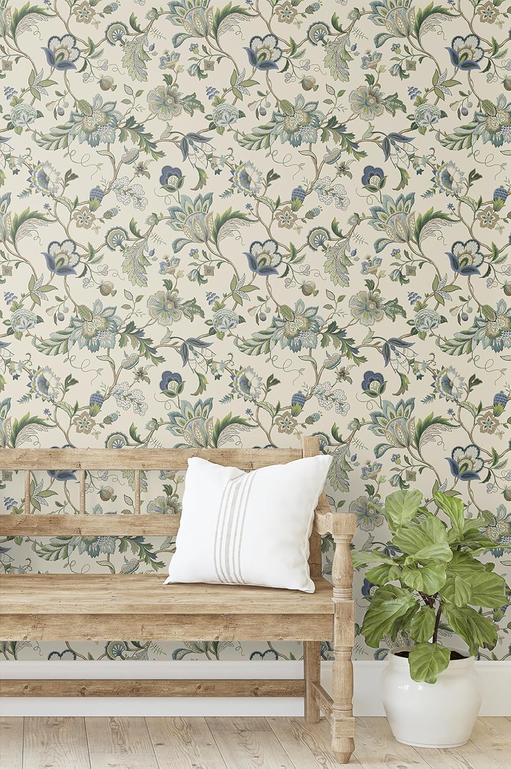 Surface Style Brissac Floral Peel and Stick Wallpaper, (Blue Bonnet)