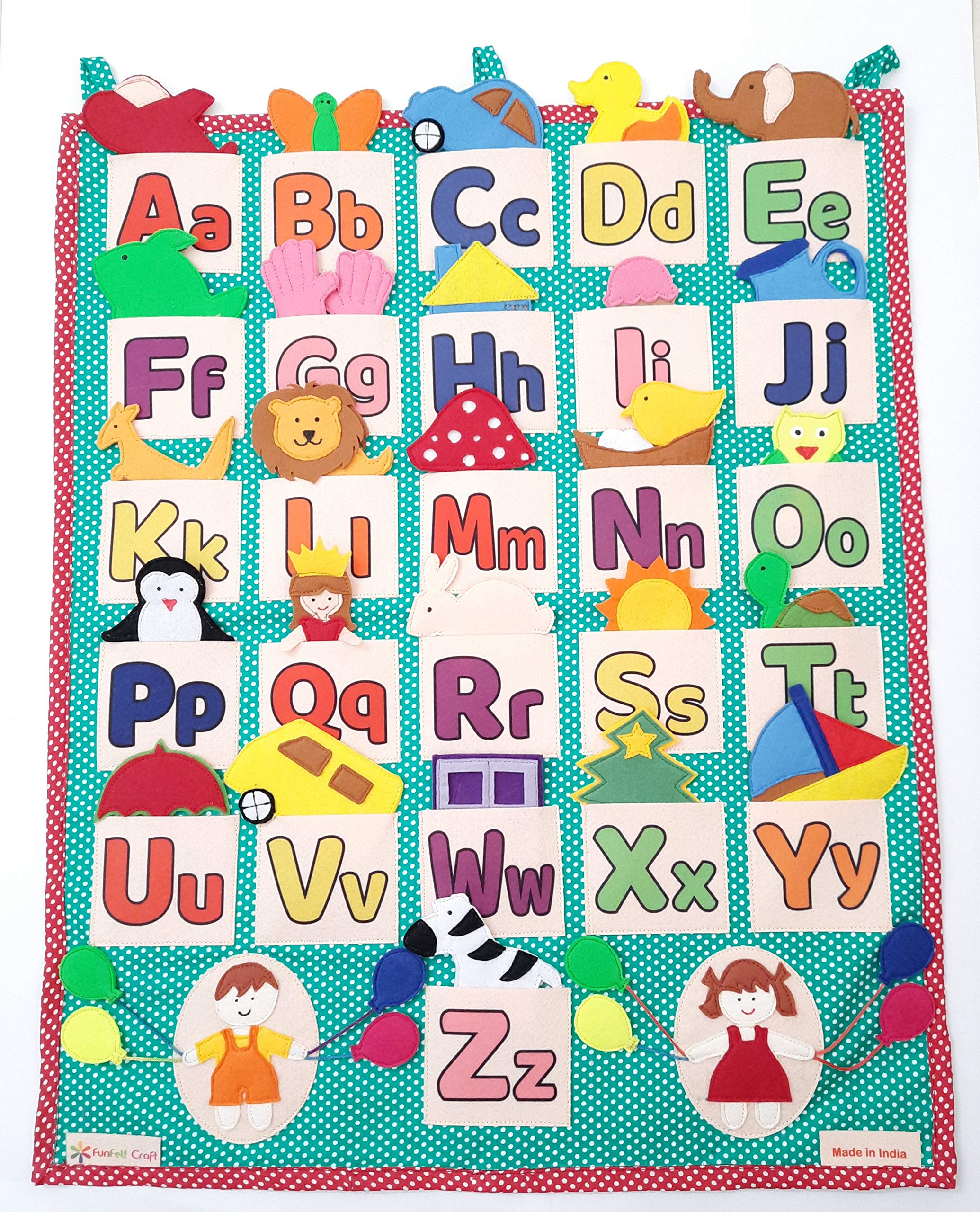 Buy Funfelt Craft ABC Alphabet wall hanging fabric chart with 26