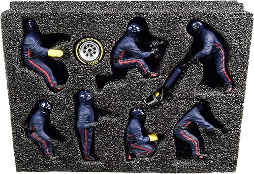 American Diorama Formula One F1 Pit Crew 7 - Juego de figuras color azul para modelos a escala 1/18