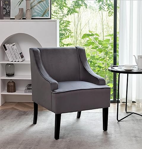 Miniatura 2 de Sillas decorativas de terciopelo para sala de estar, dormitorio, comedor y entrada, asientos decorativos con diseño elegante, brazos empotrados y