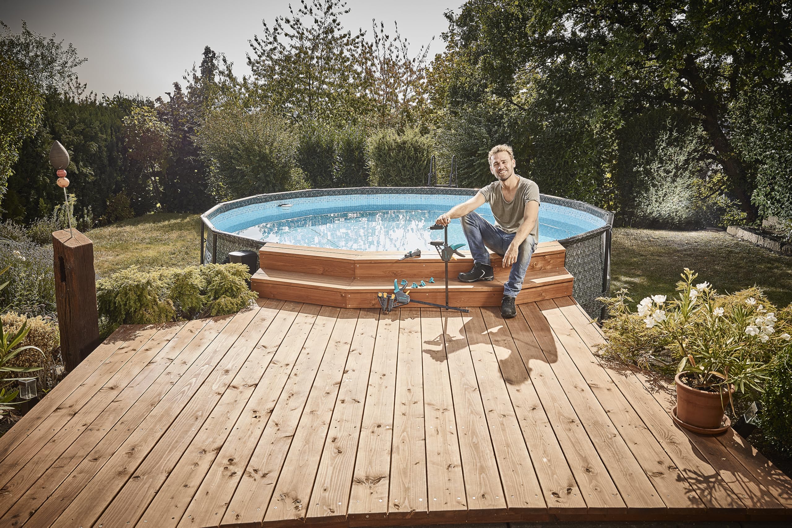 Wolfcraft Kit de Perçage pour Terrasse Bois 3 pièces 100-145 mm