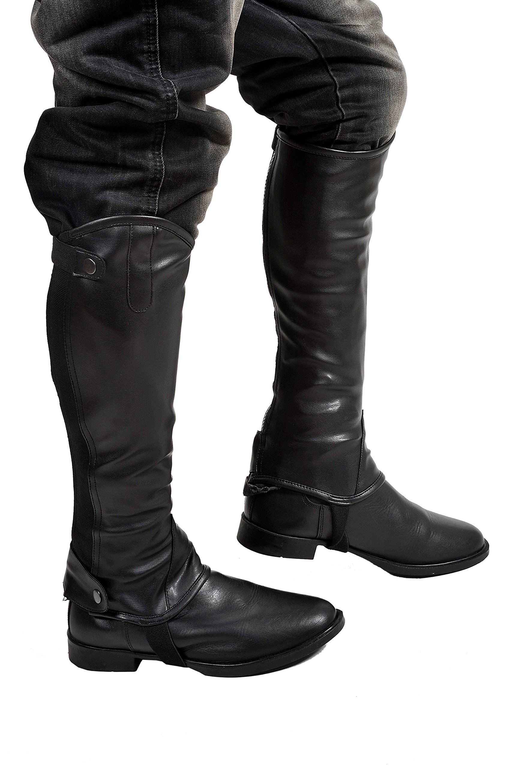 Reiterchaps Synthetische Erweiterbar Mini Chaps - Gaiter - Ghette da Equitazione. Unisex Adulto