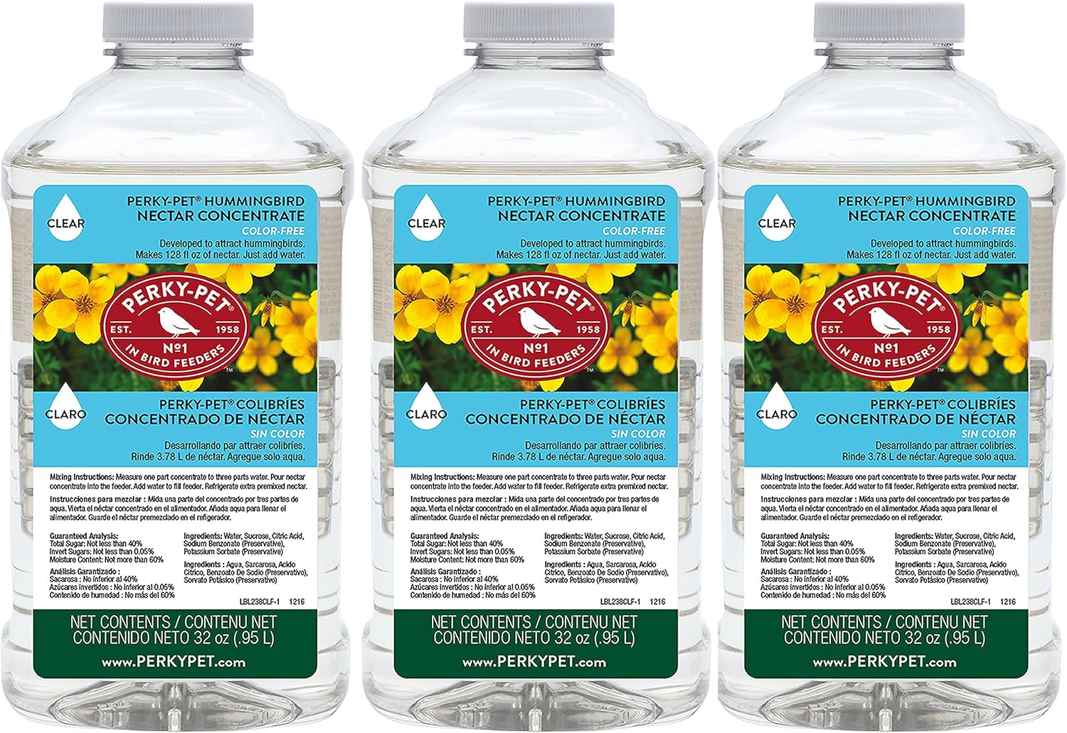 Perky Pet 238Cl 32 fl oz Clear Hummingbird Nectar