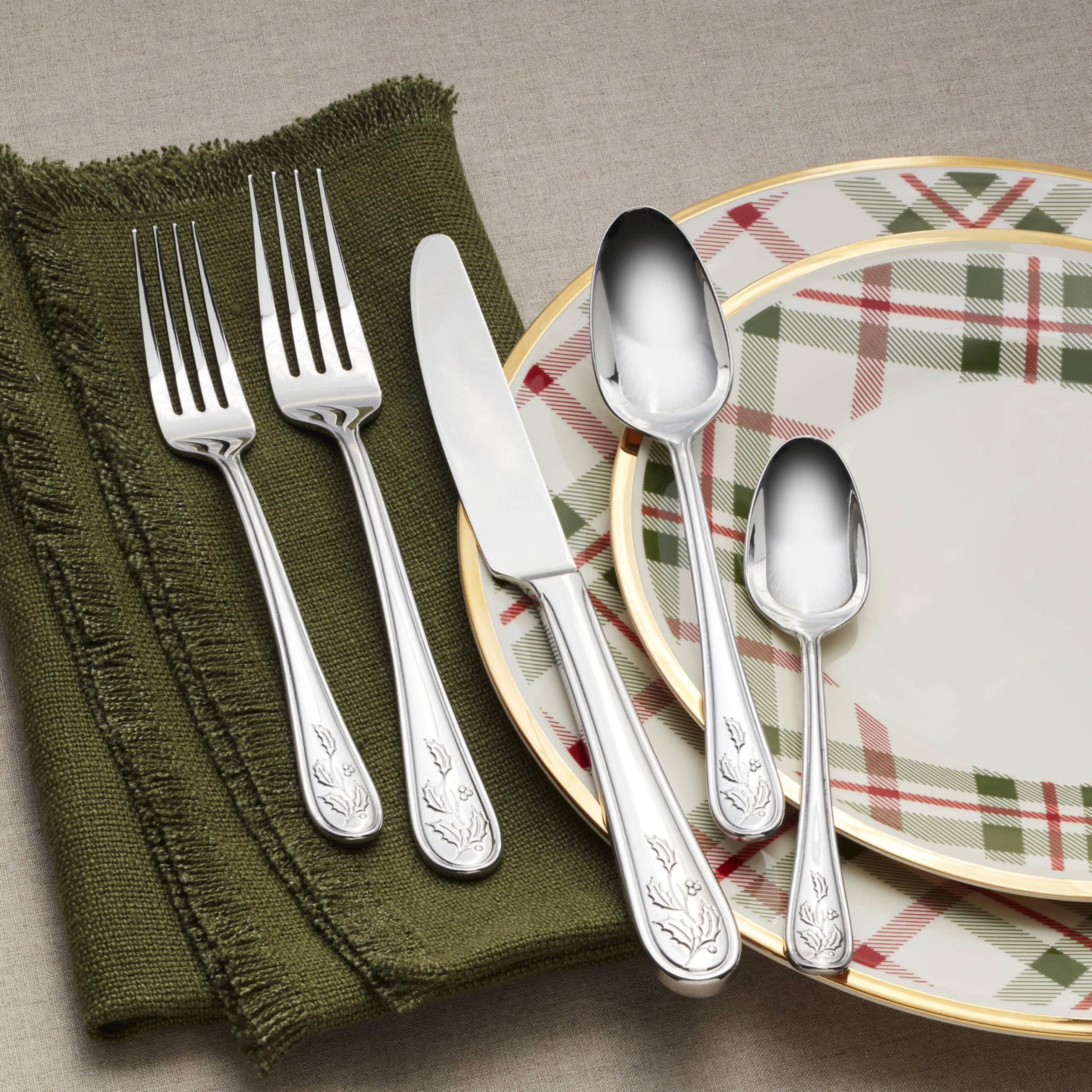 Amazon.com: Lenox 896753 Holiday 65-Piece Flatware Set: Home & Kitchen