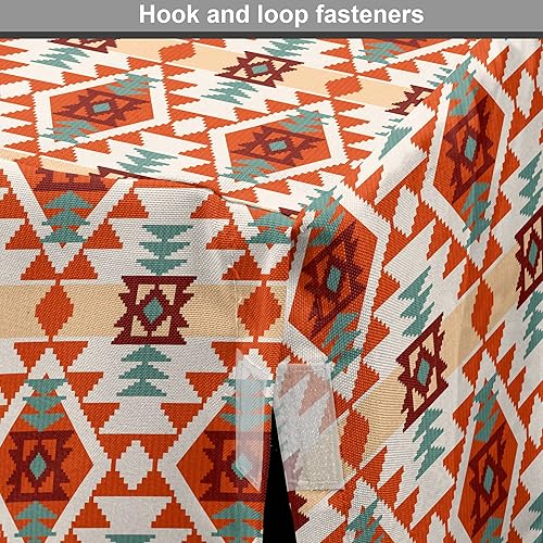 Miniatura 4 de Ambesonne Tribal Dog Crate Cover, Prehistoric Traditional Aztec Folk Motif with Geometric Triangles Native Design, Easy to Use Pet Kennel Cover for