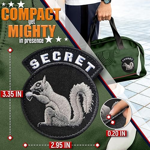 Miniatura 2 de Parches militares de velcro secreto de ardilla, parches de moral, parche de velcro para planchar, parche de policía, parches de mochila militar para