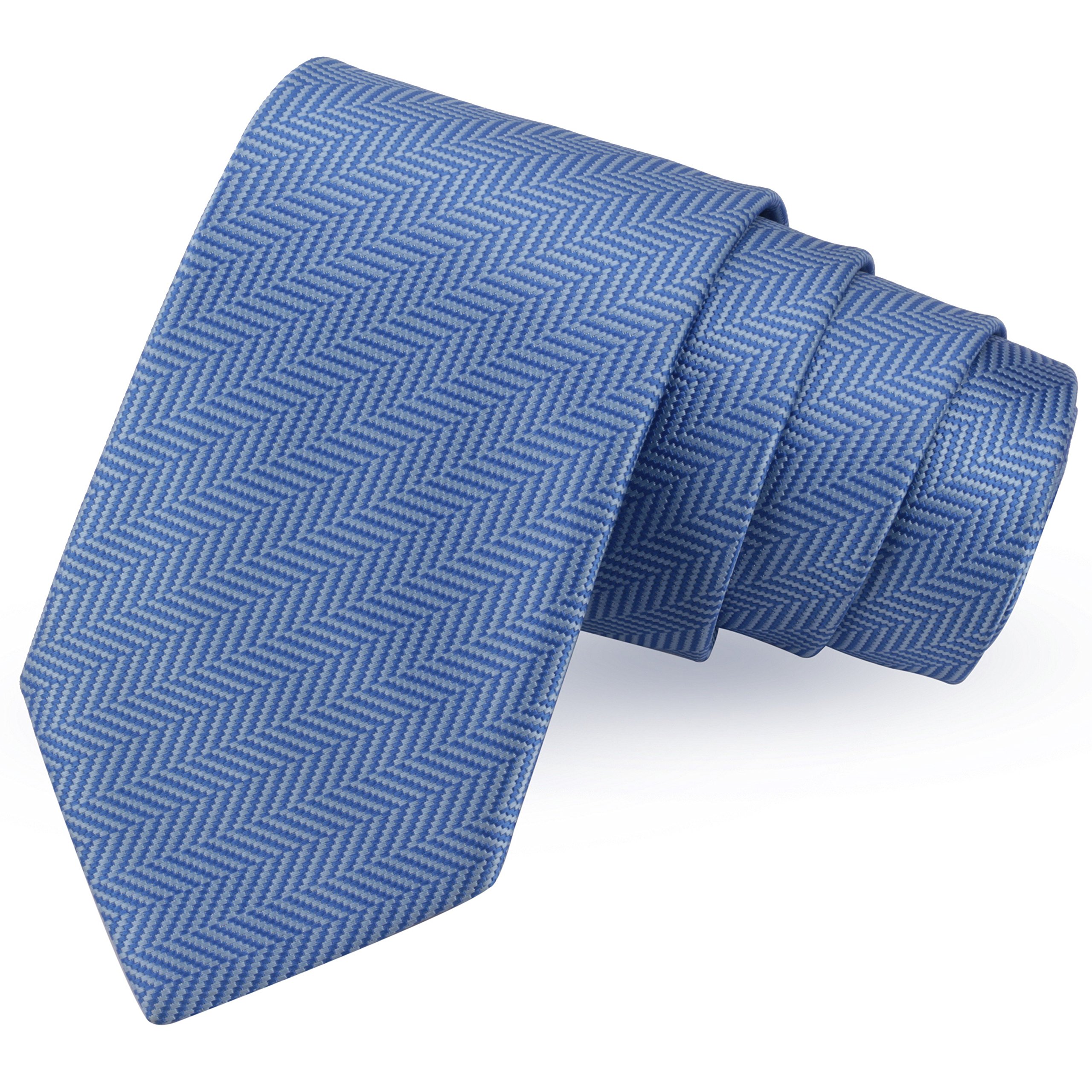 peluche Appealing Blue Colored Microfiber Necktie for Men-picture-0