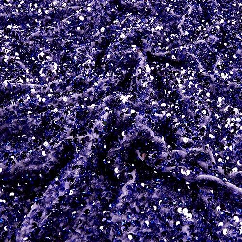 Miniatura 3 de The Yard, tela de lentejuelas de terciopelo elástico ultra violeta de The Yard, material de elastano con purpurina, ideal para costura, bricolaje,