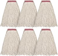 Vista 7 de Matthew Cleaning - Trapeador de Piso de Algodón de 16 onzas, Paquete de 6, Repuestos de Trapeador de Cuerda Resistente de Algodón con Bucles