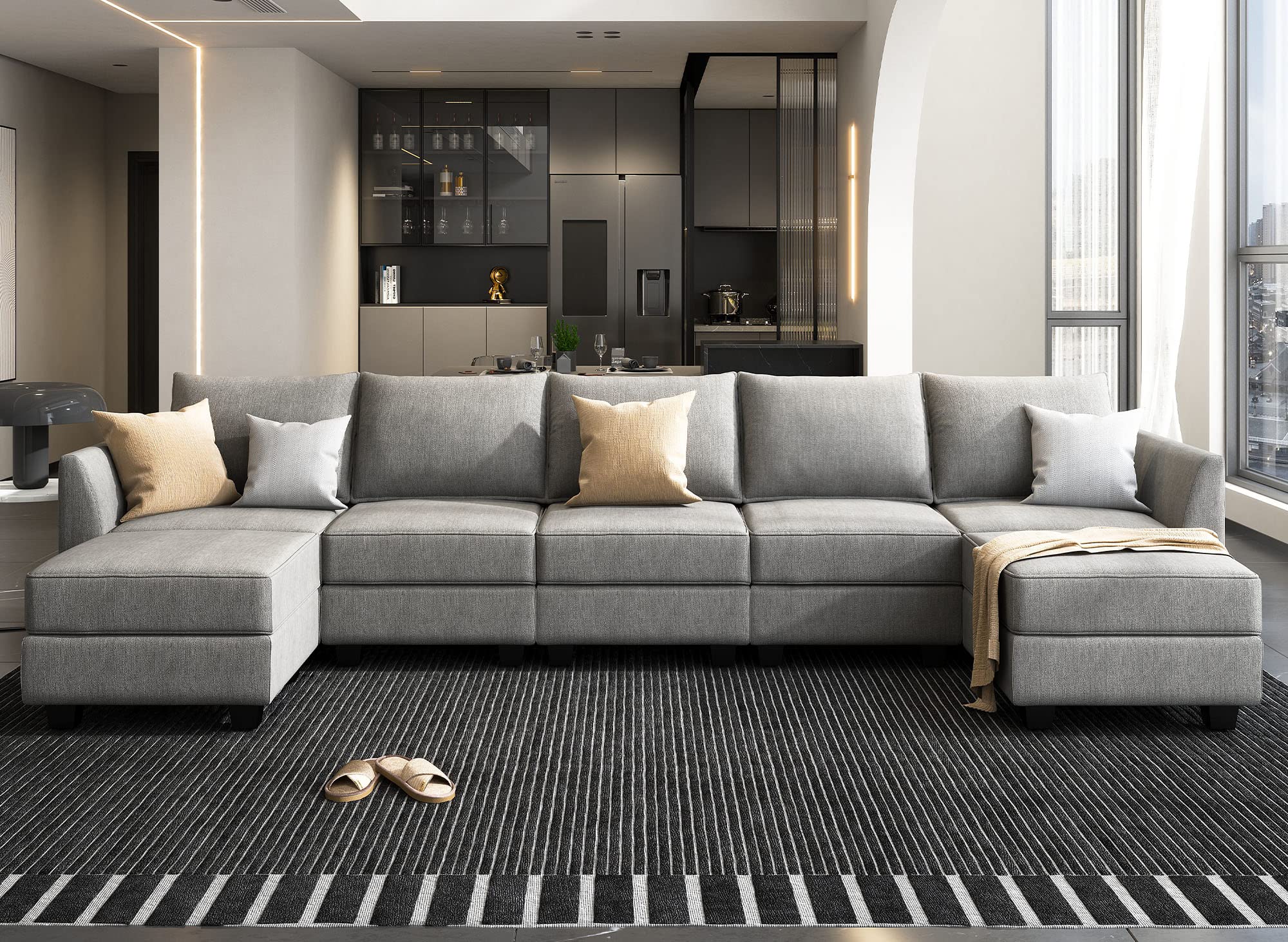 Modern Fabric Corner Sectional Sofa Modular