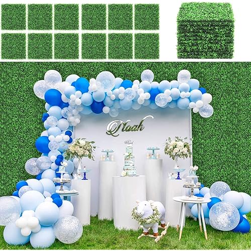 Giantex 12PCS 20x20inch Artificial Boxwood Panels Garden Privacy Fence Screen, 33.3 Sq.ft Faux Greenery Wall Privacy Hedge for Wedding Decor Fence Backdrop, Patio Topiary Hedge Protective Screen