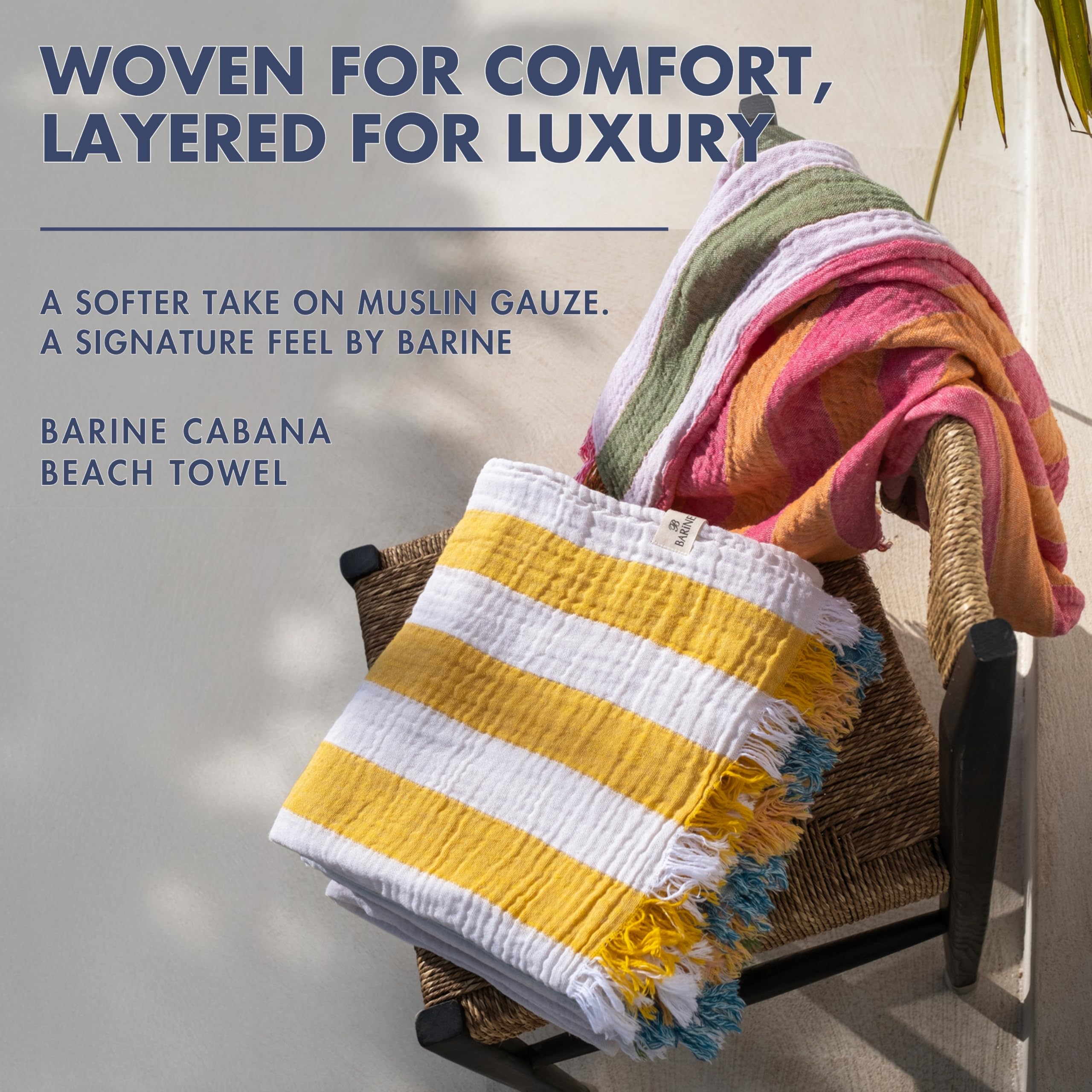 Cabana Striped Turkish Beach Towel - 36x69 Inches, Quick Dry, Sand Free, 100% Turkish Cotton, OEKO-TEX Certified - View #10