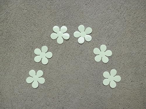 Miniatura 5 de 6 calcomanías de vinilo adhesivas de flores de ranúnculo verde lima que brillan en la oscuridad, impermeables, resistentes a la intemperie