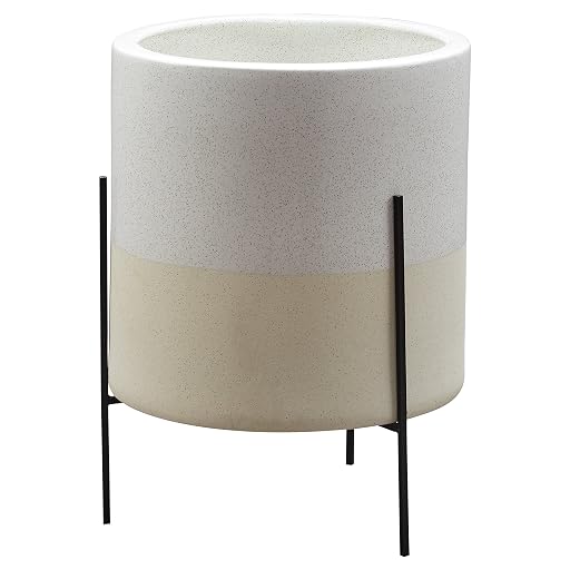 Rivet Mid-Century Ceramic Planter White