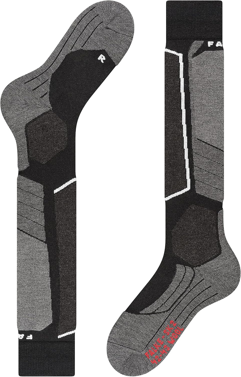 FALKE Men's SK2 Intermediate Wool Ski Socks, Padded, Quick Dry, 1 Pair