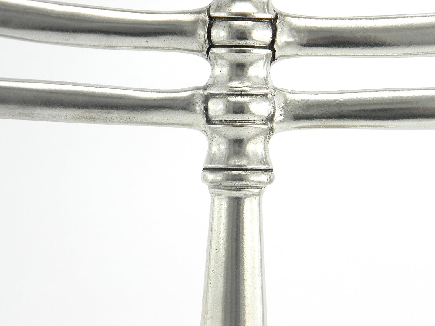 Cavagnini Handcrafted Pewter Menorah Candelabra - 9 Branch Traditional Italian Handmade Candle Holder - Elegant Home Decor & Religious Ceremonial Piece