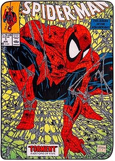 Marvel Spider-Man 90's Cover Torment Officially Licensed Digital Graphic Print Fleece Throw Blanket, 45"x60"