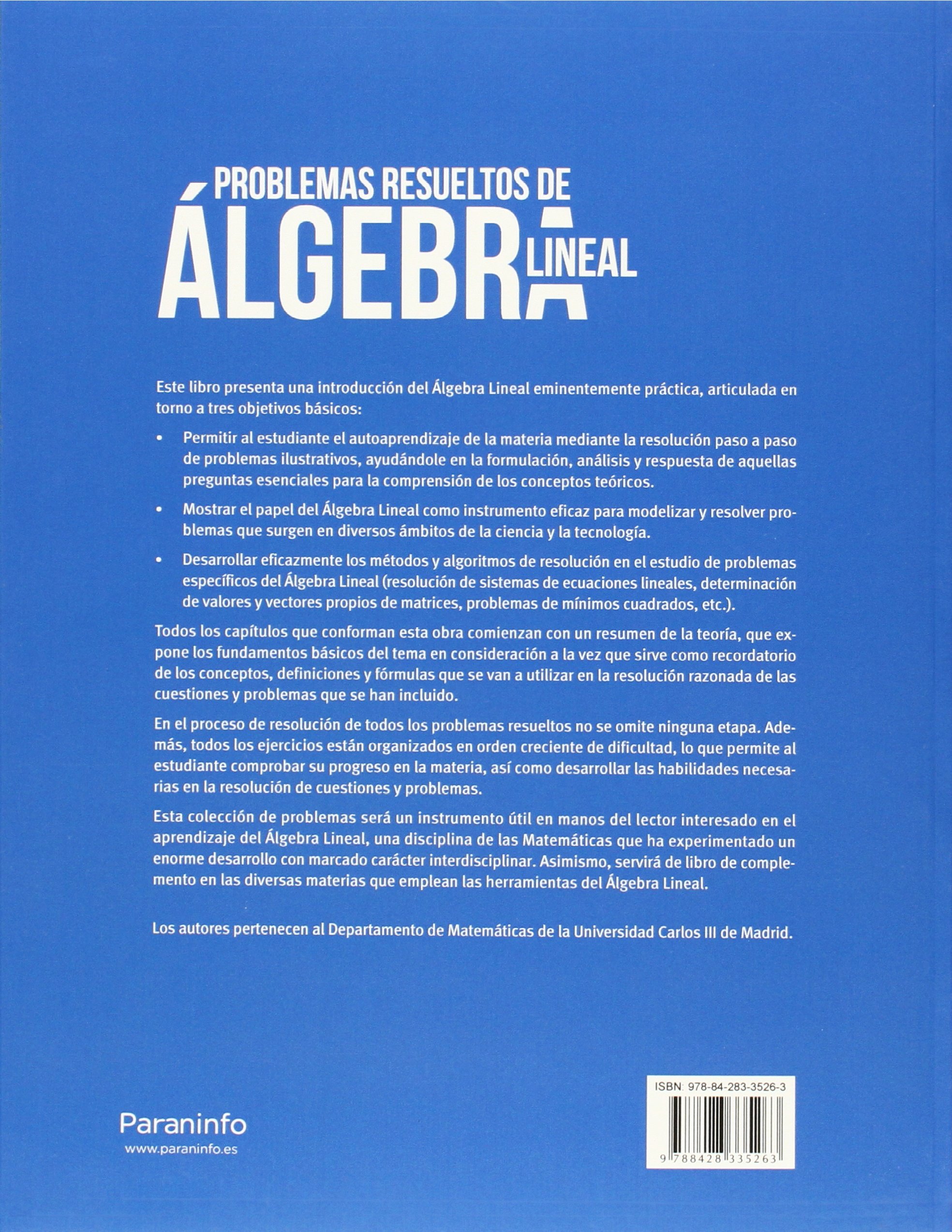 Problemas resueltos de álgebra lineal (Matemáticas)