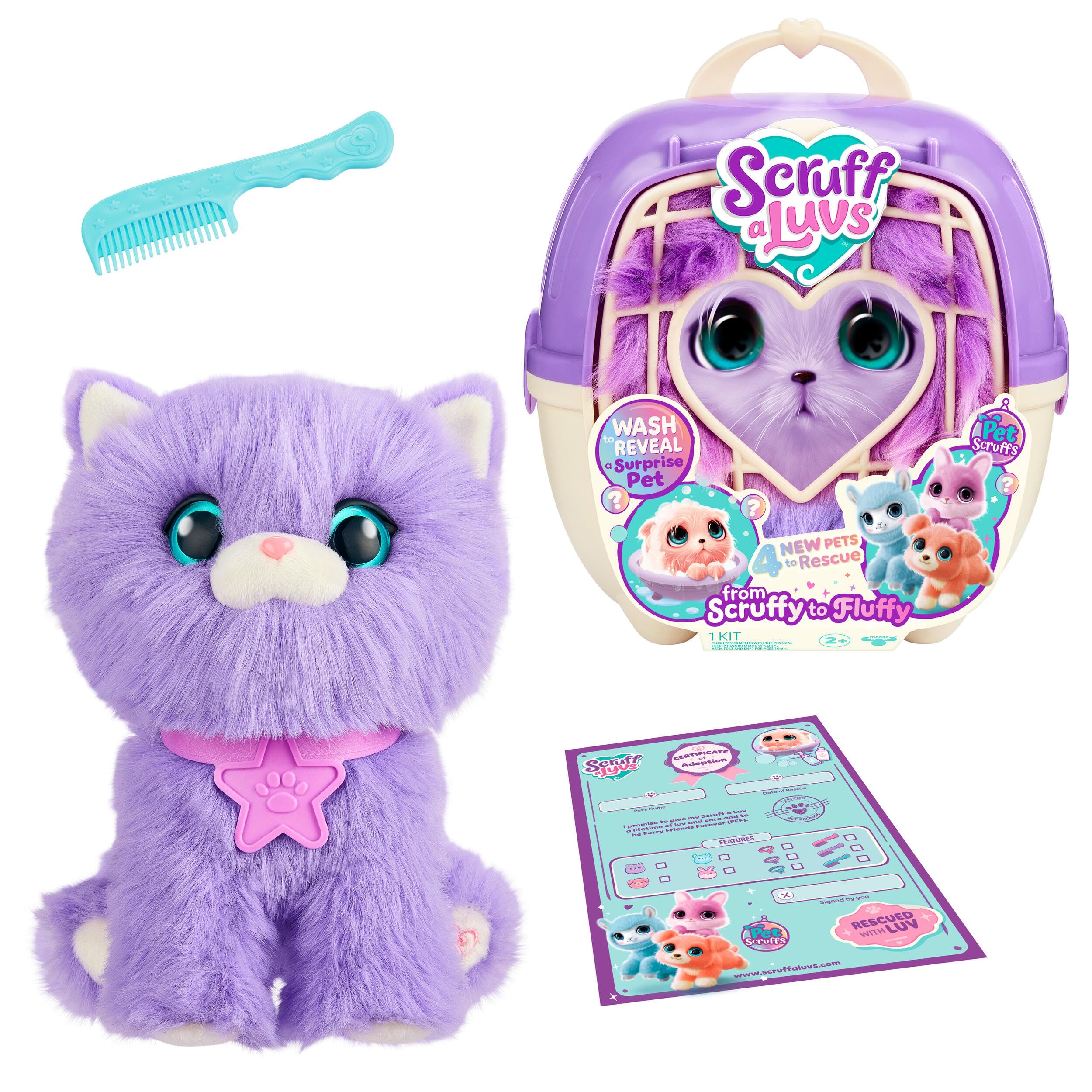 Peluche de gatito ScruffaLuvs para jugar a rescatar y adoptar mascotas en casa 8