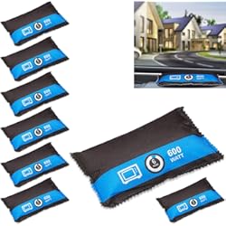 Placas Anti Humedad Relaxdays Bolsa Antihumedad Coche, Anti Vaho, Reutilizable, Saco Antiempañante, Gel Sílice, 3.5 x 18 x 10.5 cm, Negro