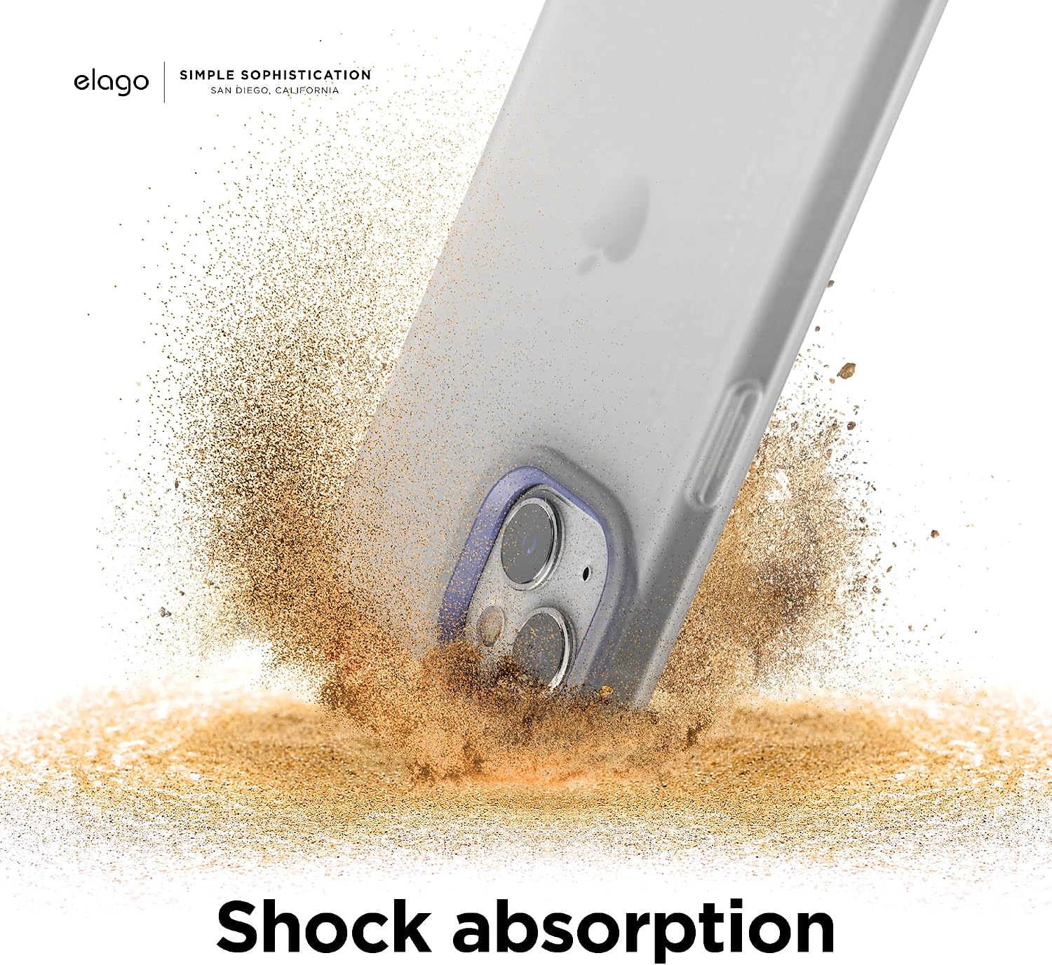 elago Glide Armor Case Designed for iPhone 13 Case, Drop Protection, Shockproof Protective TPU Cover, Upgraded Shockproof, Mix and Match Parts, Enhanced Camera Guard [Frosted Clear/Purple]