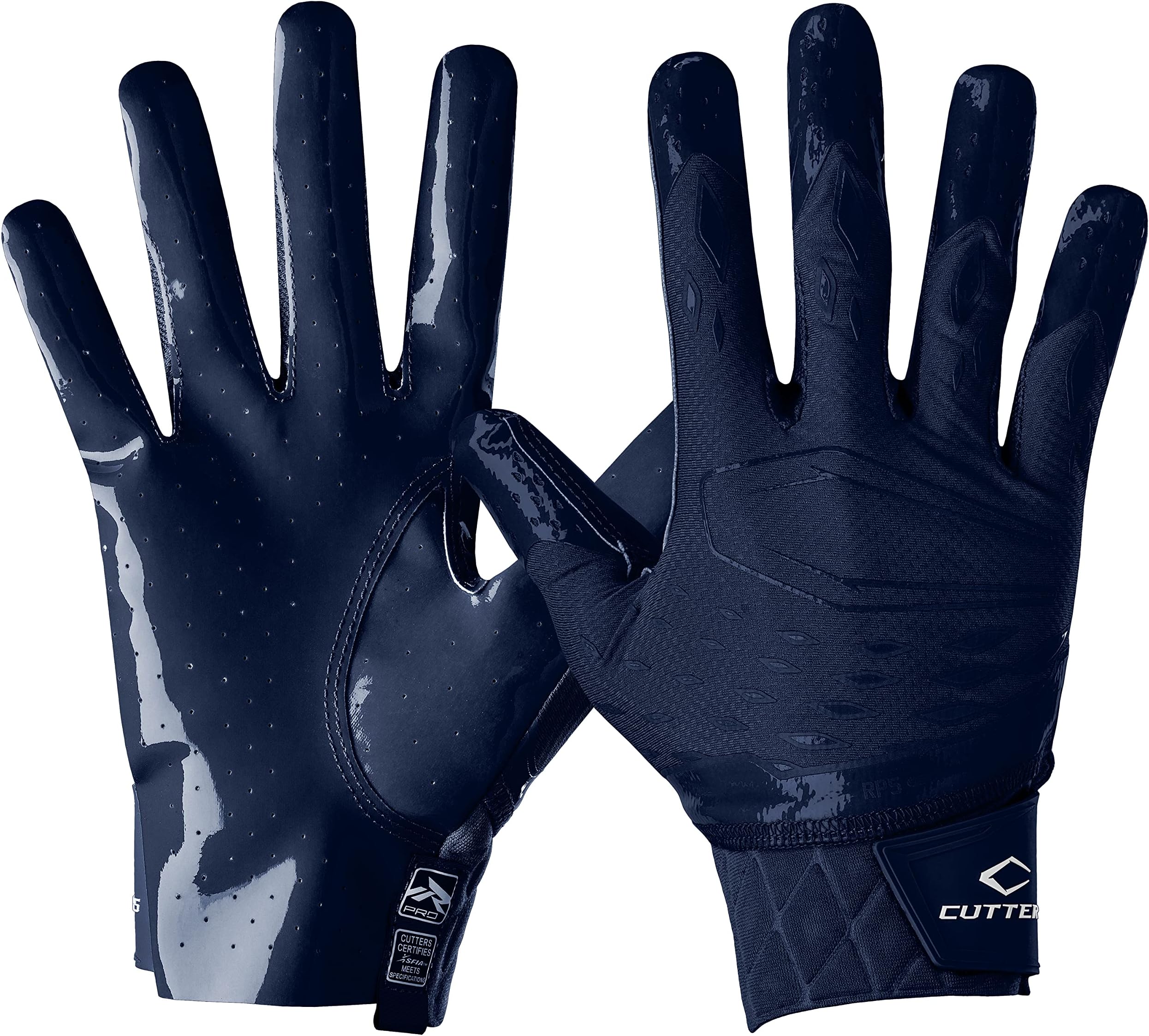 CUTTERSFootball Rev Pro 5.0 Ultra Grip No Slip Wide Receiver Gloves (1 Pair)