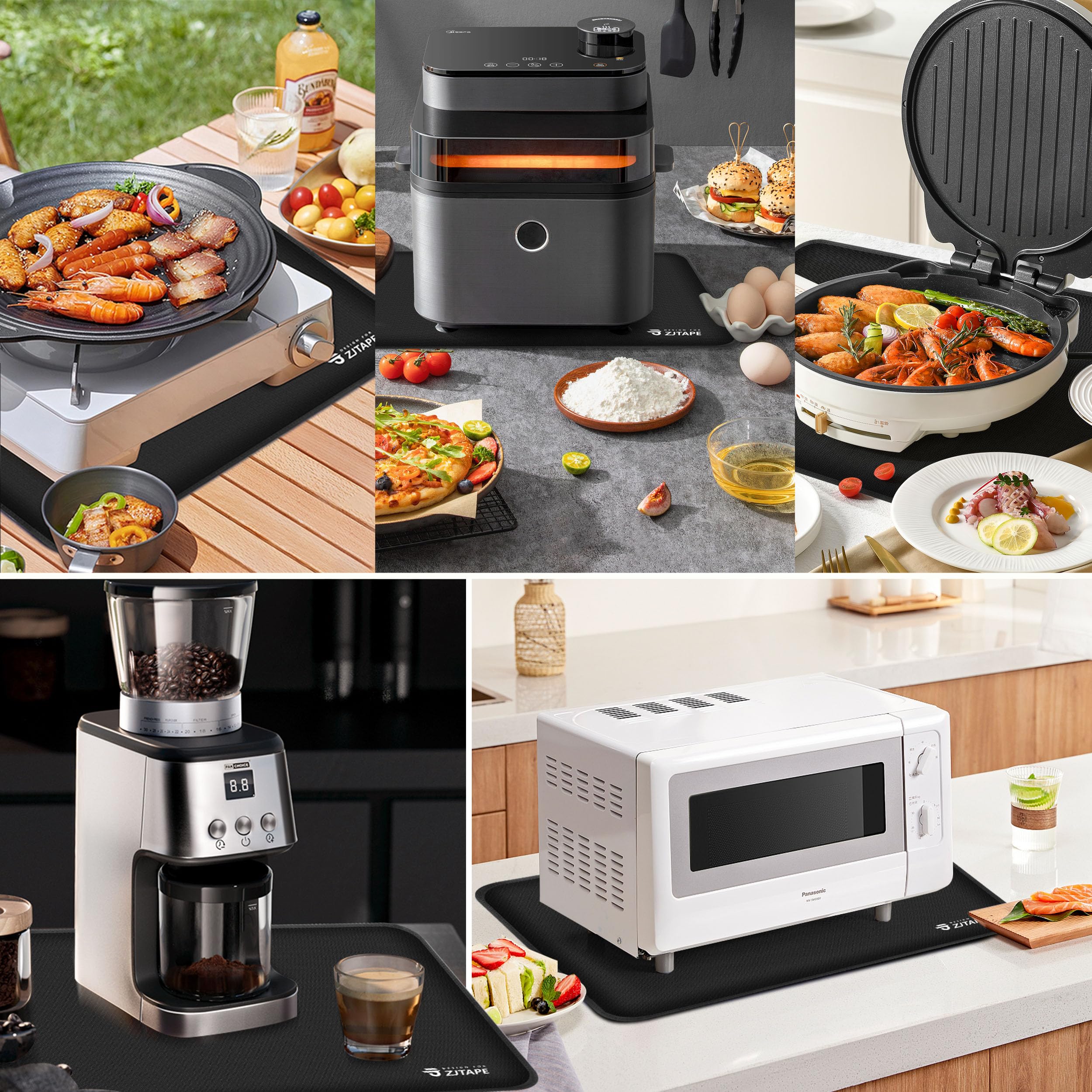 INF Siliconen inzetstuk voor Airfryer vierkant 19x19 cm Zwart