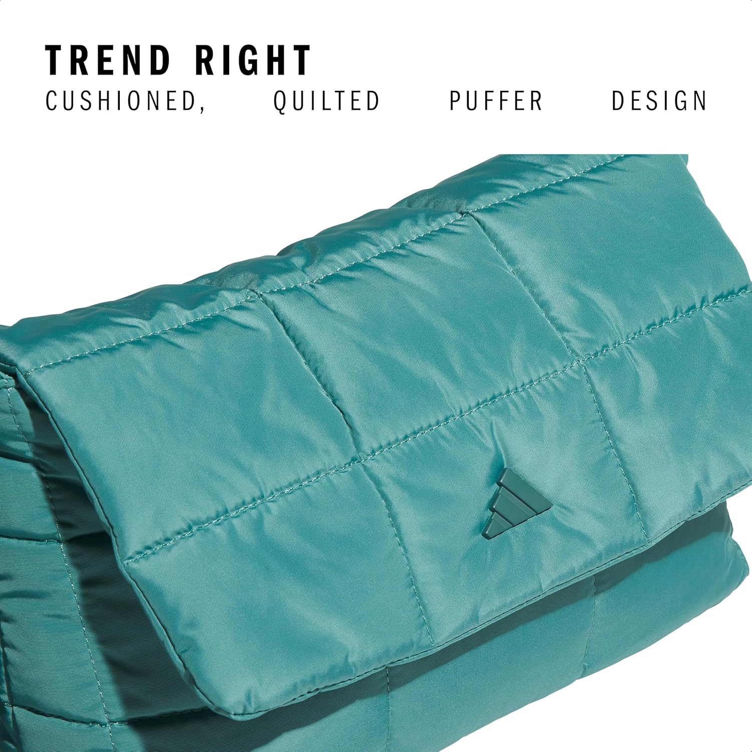 adidas Unisex Quilted Crossbody Bag – Soft Cushioned Puffer Purse, Foldover - Image 4