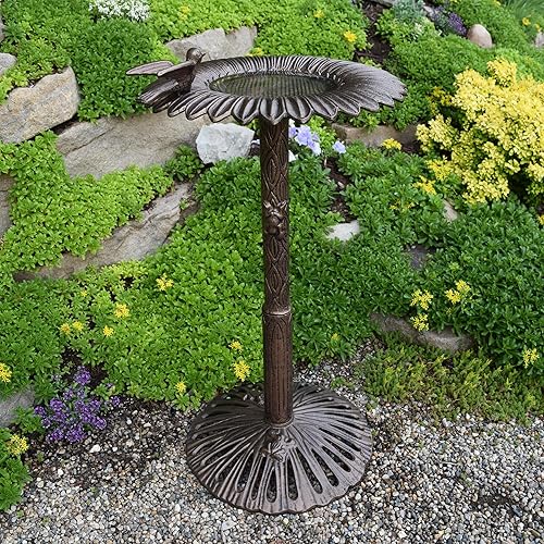 Miniatura 2 de Oakland Living 5065AB Bronce Antiguo Girasol Diseño Aluminio Birdbath
