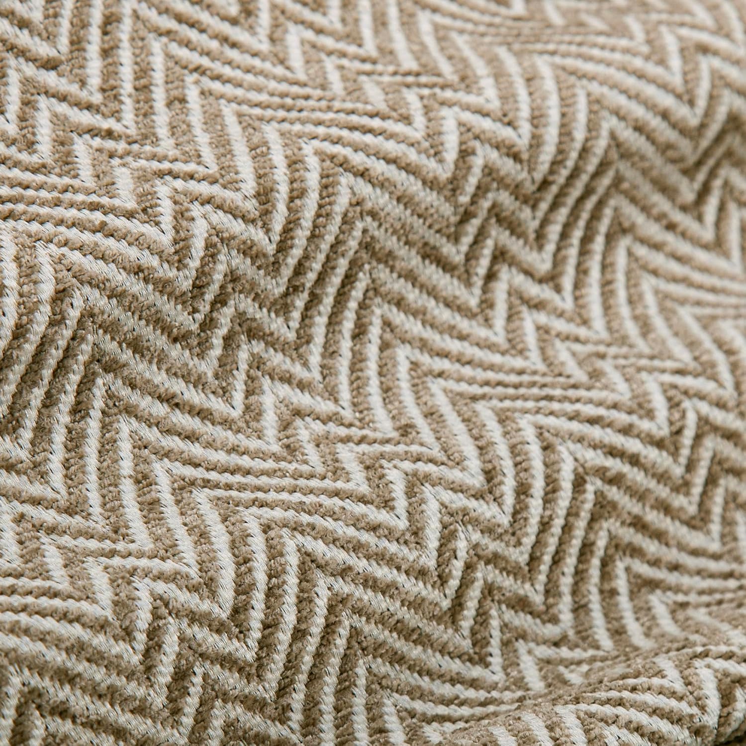 HiEnd Accents Chenille Herringbone Euro Pillow Sham, 27x27 inch, Sand, Timeless Classic Modern Rustic Woven Tweed Luxury Bedding Pillow Covers