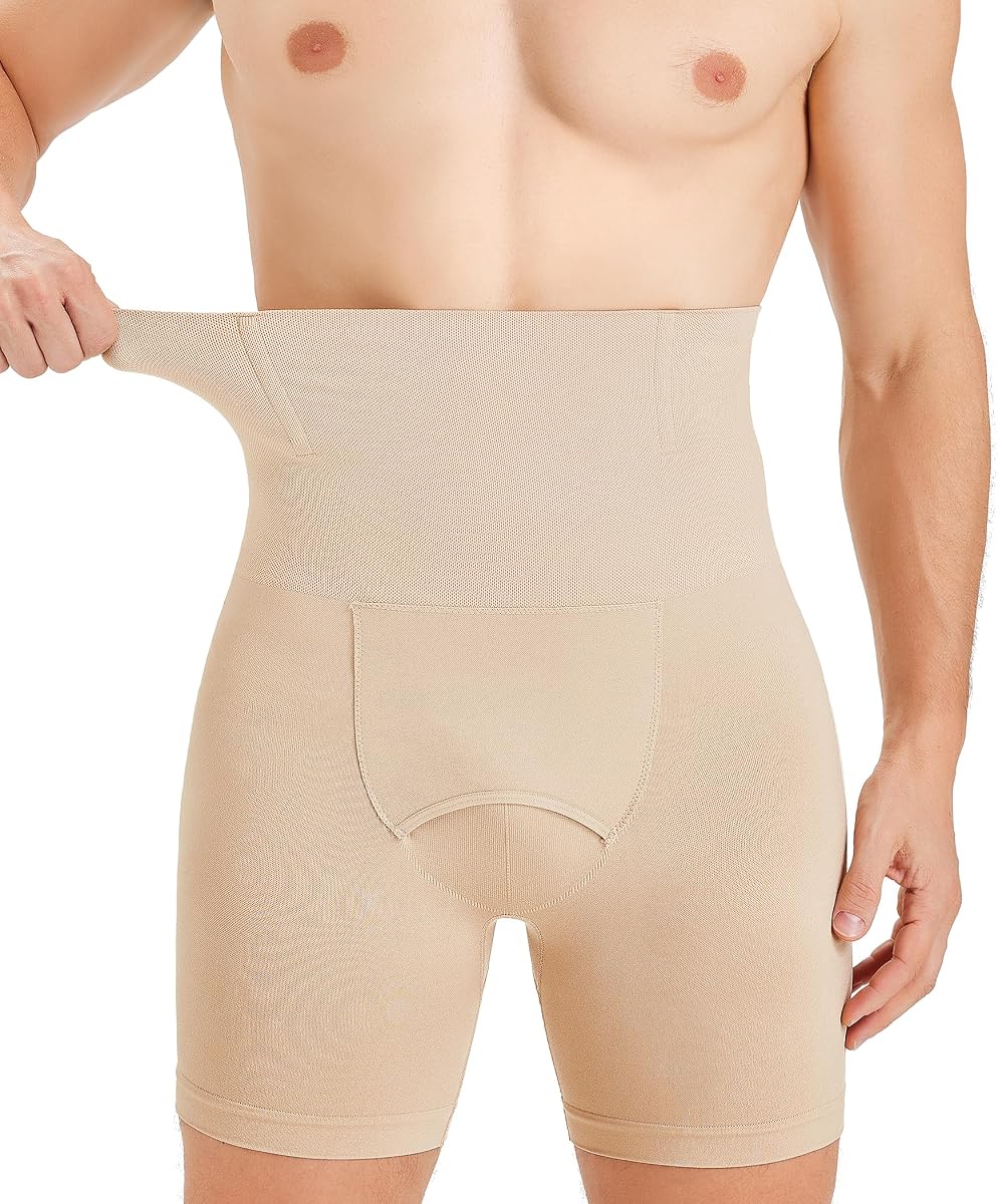 TAILONG Calzoncillos tipo bóxer para hombre, ropa interior con control de barriga, pantalones cortos de compresión, adelgazantes, moldeador de cuerpo, pierna