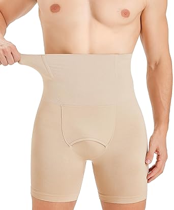 TAILONG Mens Shapewear Tummy Control Underwear Compression Shorts Slimming Body Shaper Leg Boxer Briefs