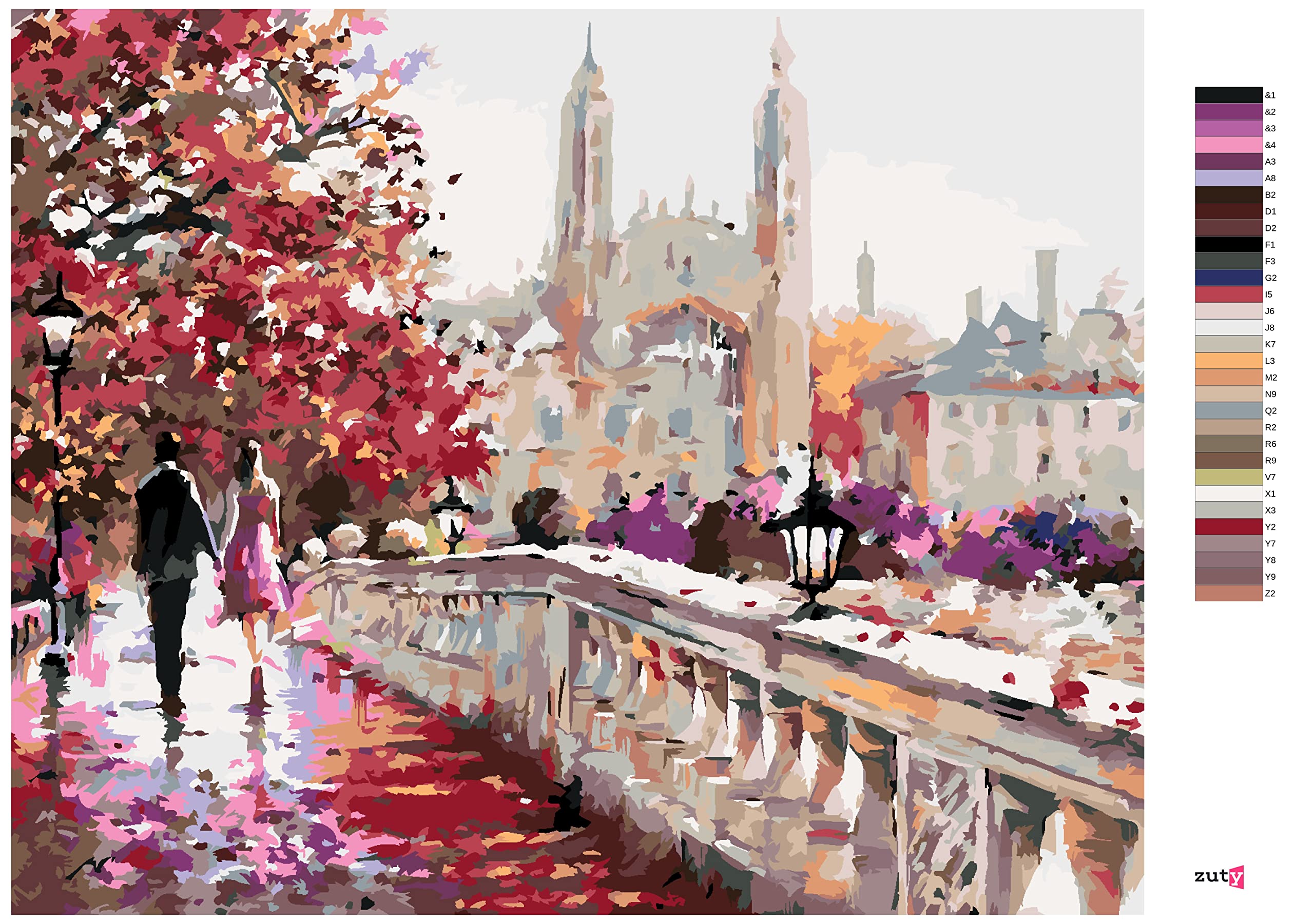 Malowanie według liczb - CLARE BRIDGE IN ENGLAND (RICHARD MACNEIL) 80 x 100 cm z blejtramem (już napięty)