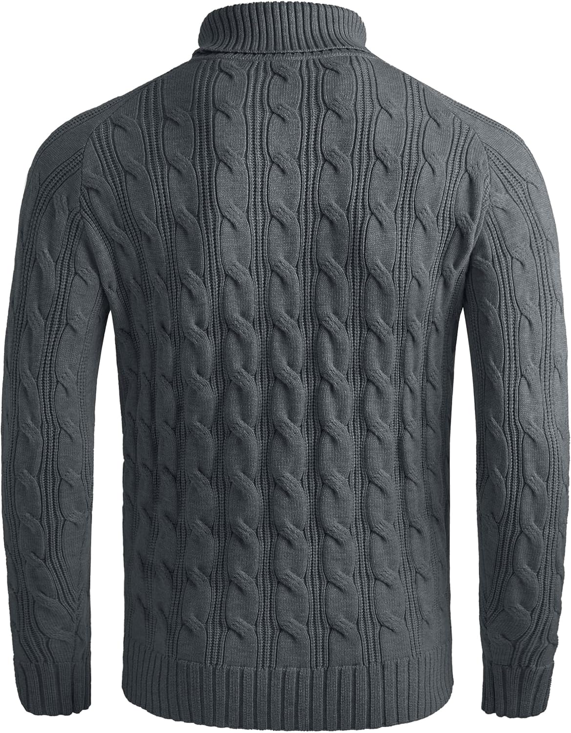 Cotrasen Men's Turtleneck Sweater Long Sleeve Cable Knit Sweater Casual Fall Winter Warm Twisted Pullover Sweaters - Image 5