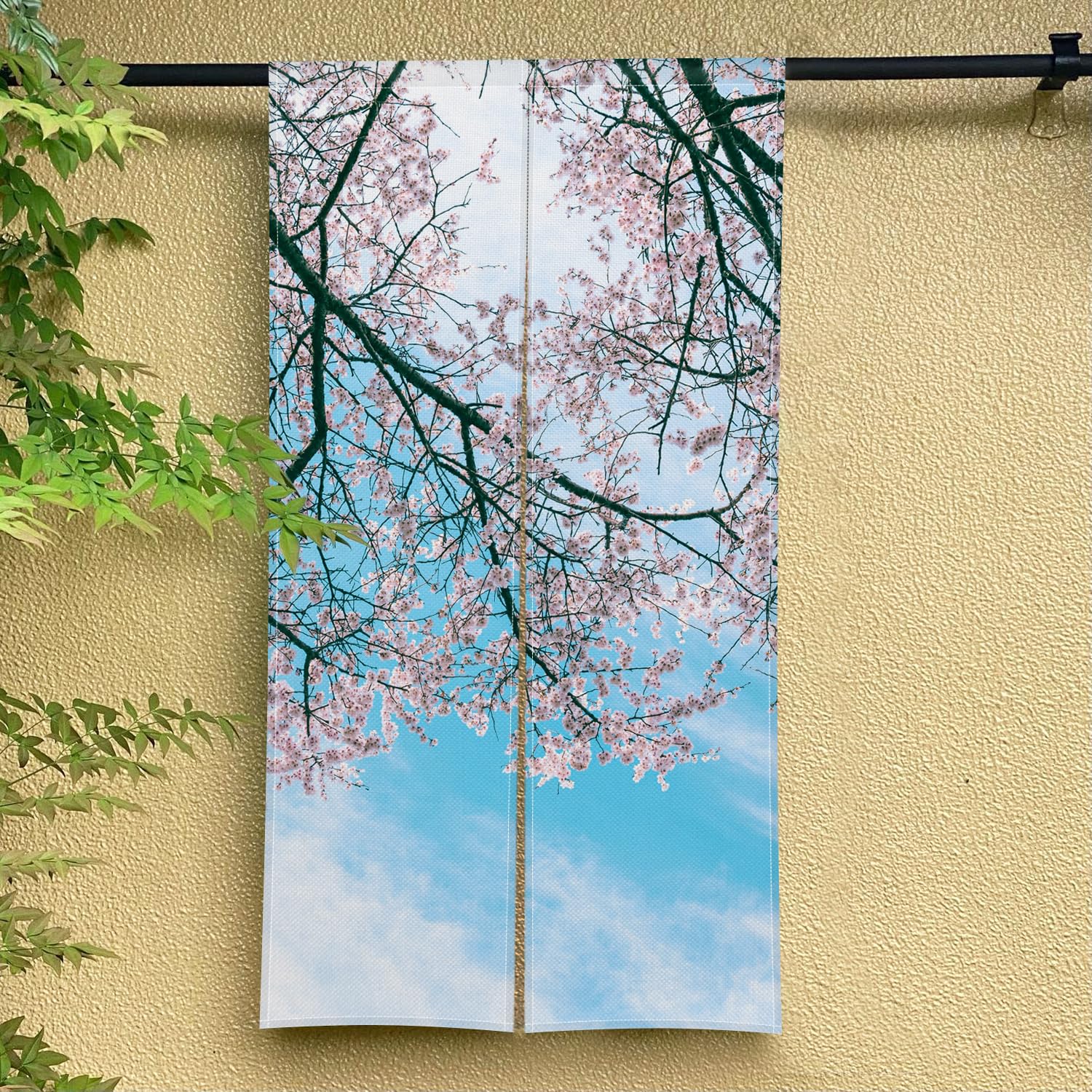 Amazon｜のれん Qinunipoto 桜と青空 花柄 暖簾 シンプル風 幅72cm丈