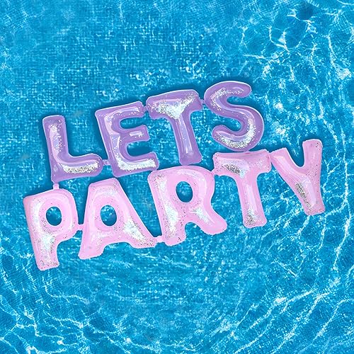 Miniatura 3 de NPW Let's Party - Flotador de piscina con letras inflables para fiesta de piscina, decoraciones de fiesta en la piscina, letras flotantes grandes