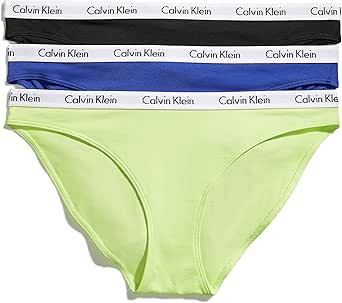 Calvin Klein Women's Carousel Logo Cotton Stretch Bikini Panties, 3 Pack