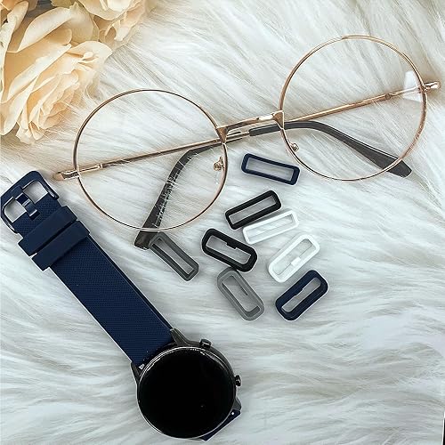 Miniatura 3 de Pdoucgia Anillos de sujeción de 0.787 in para correa de reloj, retenedor de banda de silicona, reemplazo de bucle