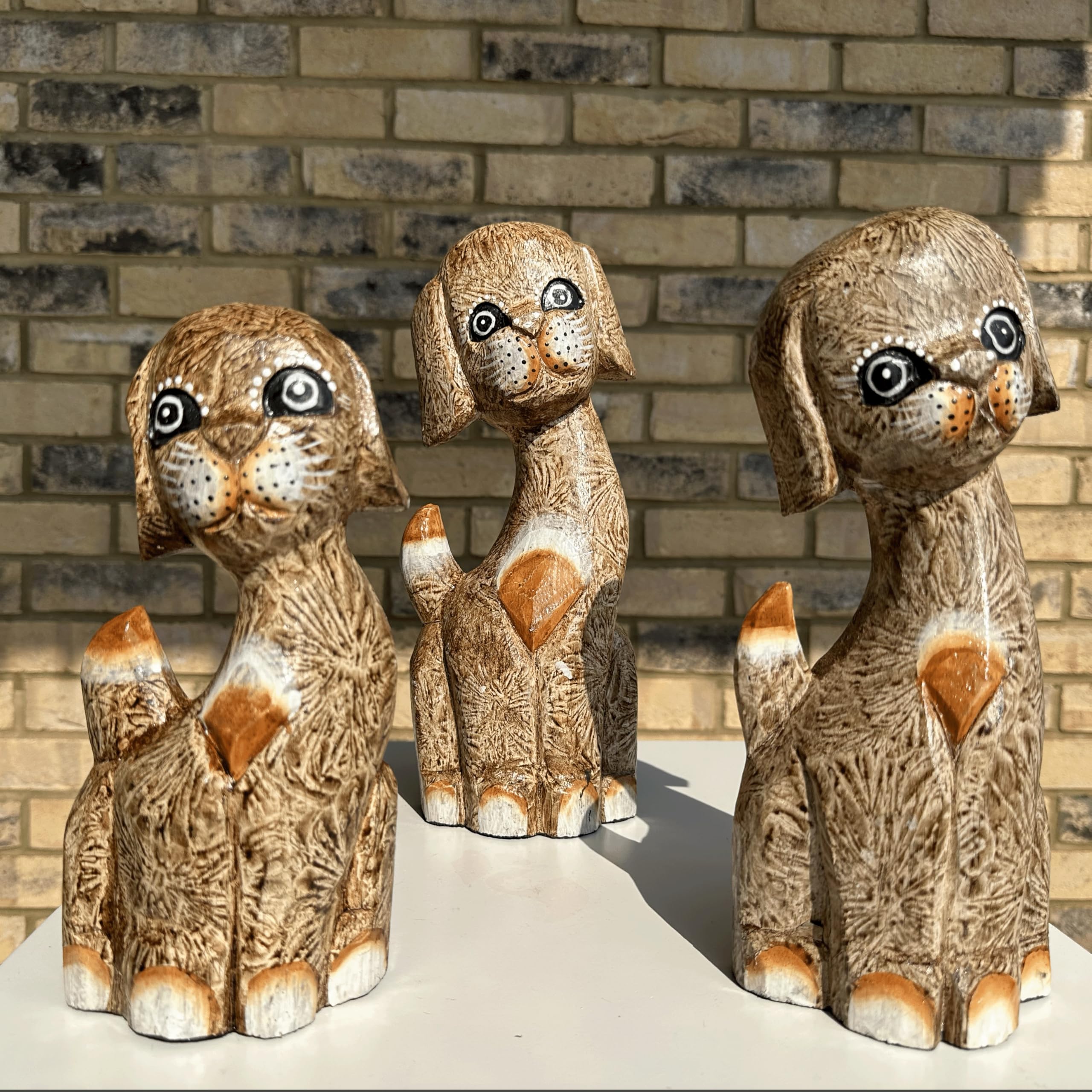 Keskin Wooden Dog Sculpture, Dog Statue, Dog Figurine, wooden sculptures decor (Bronze - 20 cm) - Image 2